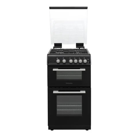 Montpellier MDOG50LK Black 50cm Double Gas Cooker with Catalytic Cleaning