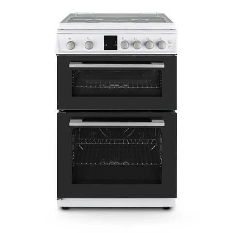 Montpellier MDOG60LW White 60cm 4 Zone Gas Cooker with Two Ovens