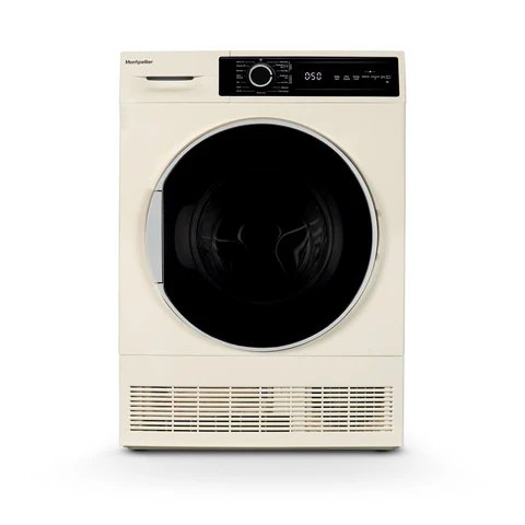 Montpellier MTDC8SDC Cream 8kg Condenser Tumble Dryer with Sensor Dry