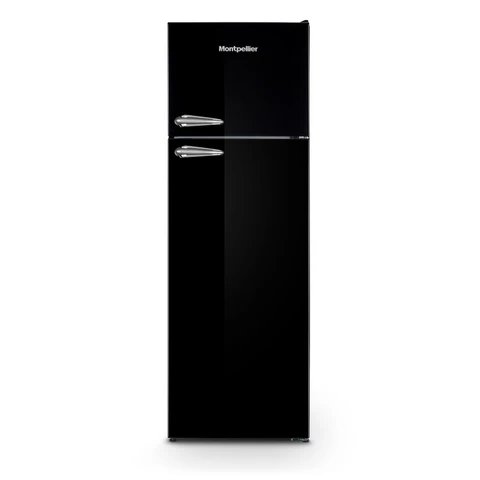 Montpellier MAB346EK Black Retro Top Mount Fridge Freezer - 312L Total Capacity