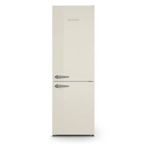 Montpellier MAB386EC Cream Retro No Frost Fridge Freezer, 186cm Tall, E Energy Rating
