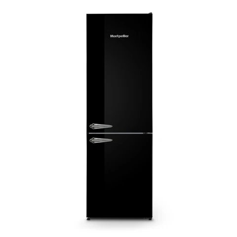 Montpellier MAB386EK Black Retro No Frost Fridge Freezer - 395L Capacity - E Energy Rating