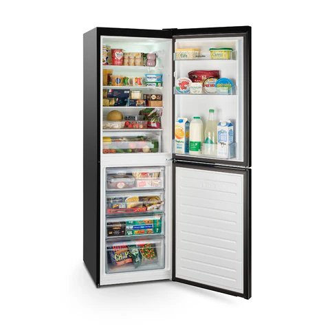 Montpellier MLF1770EK Black Freestanding 50/50 Low Frost Fridge Freezer, 277 Litre Capacity, E Energy Rating