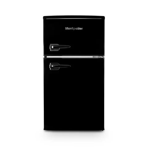Montpellier MAB2035EK Black Undercounter Retro Fridge Freezer, 84L Total Capacity