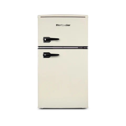 Montpellier MAB2035EC Cream Undercounter Retro Fridge Freezer, 84 Litres, E Energy Rating