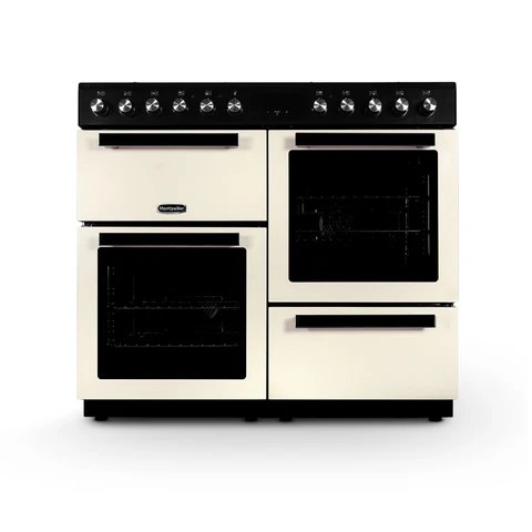 Montpellier MDFRC100C Cream 100cm Freestanding Dual Fuel Range Cooker with 7 Gas Burners and 2 Ovens