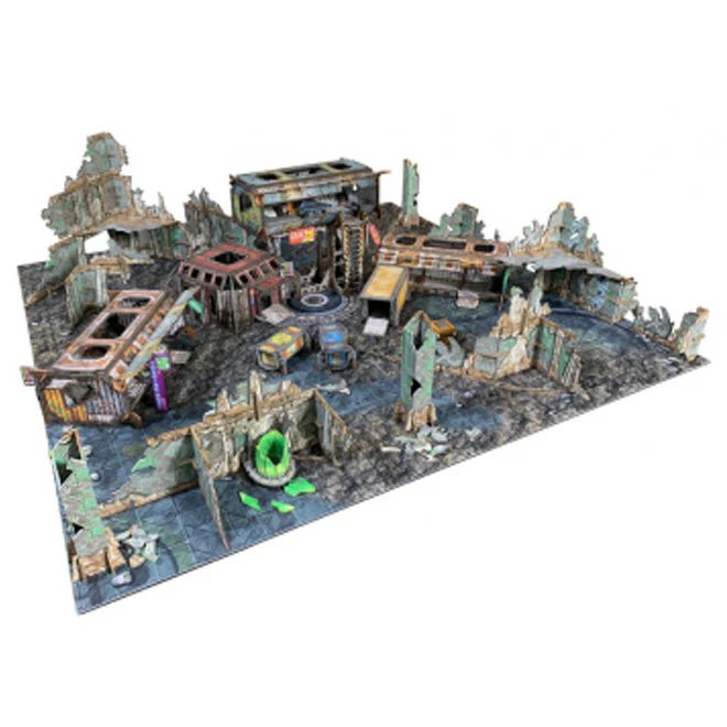 Battle Systems Trader Encampment Sci-Fi Terrain Set with 600mm x 600mm Mat