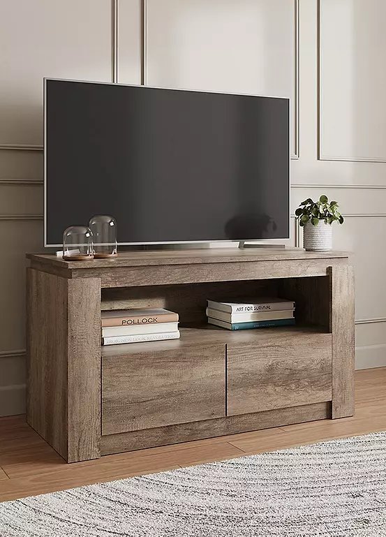 GFW Canyon 2 Drawer TV Unit in Natural Oak Finish