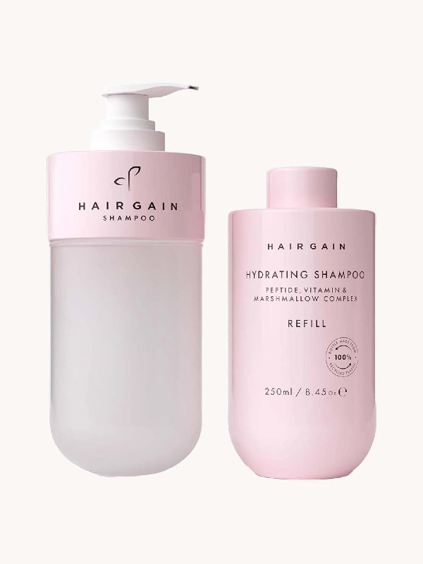 Hair Gain Hydrating Shampoo 250ml Starter Kit with Refillable Bottle