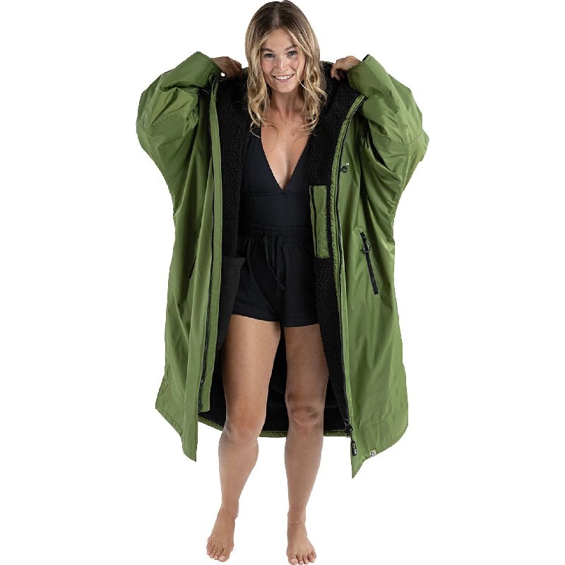 Dryrobe Advance Long Sleeve Change Robe - Forest Green Black, Recycled, Small