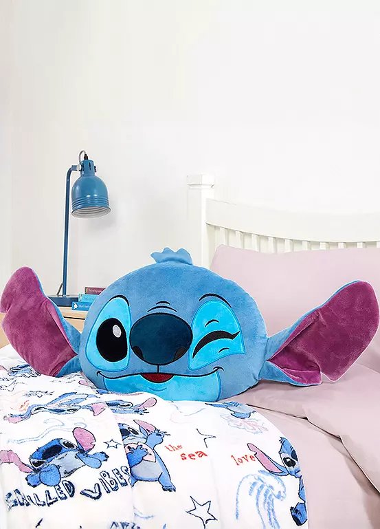 Disney Stitch Shaped Cushion - Blue - 48x32cm