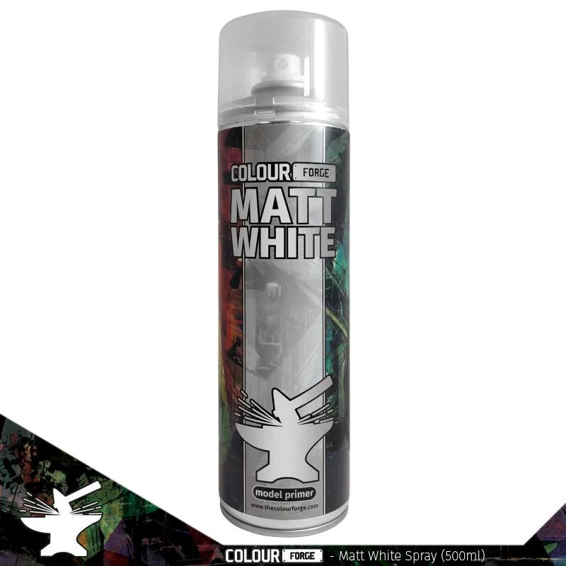 The Colour Forge Matt White Spray Paint, 500ml Rattle Can
