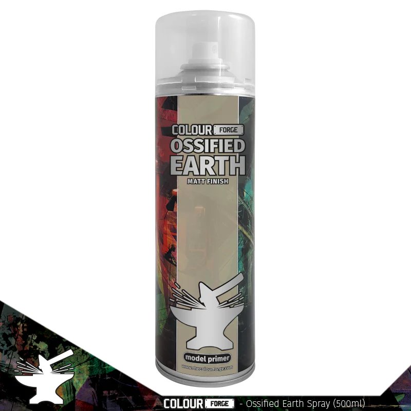The Colour Forge Ossified Earth Spray Paint, 500ml, Colour-Matched to Stegadon Scale Green