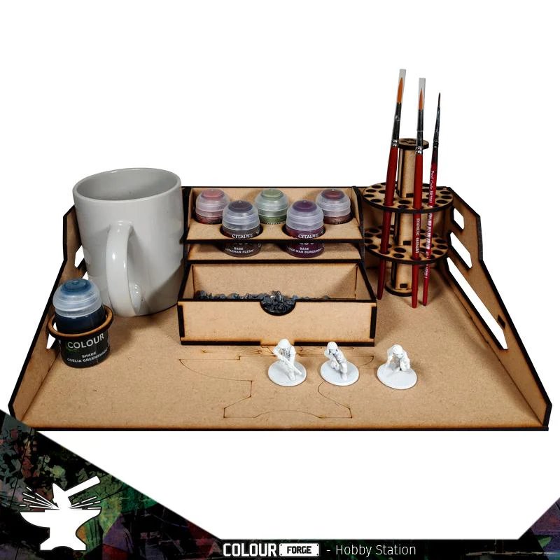 WarHub Colour Forge Compact Hobby Station with Paint Rack and Brush Stand