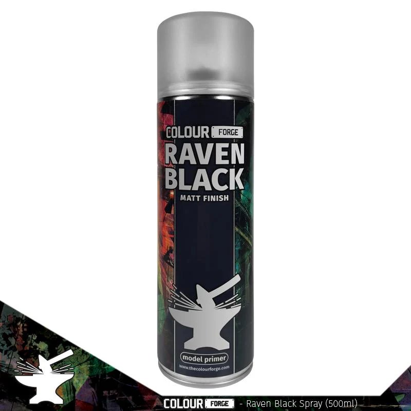 The Colour Forge Raven Black Spray Paint, 500ml Aerosol Can