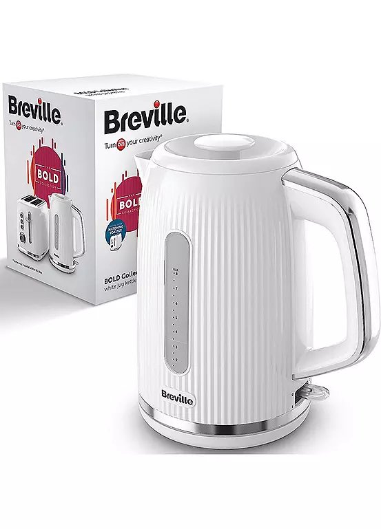 Breville Bold 1.7L Electric Kettle VKT257 - White & Silver Chrome