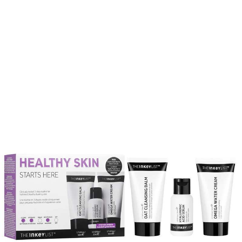The INKEY List Healthy Skin Starts Here Set with Oat Balm, Hyaluronic Acid and Omega Cream