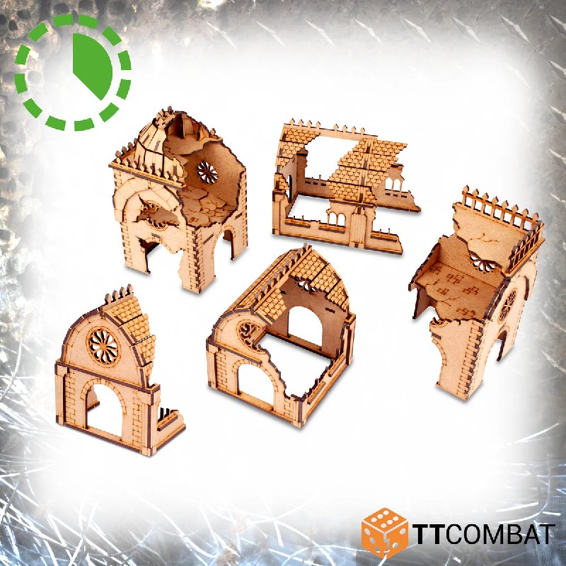 TTCombat Tabletop Scenics Sci-fi Gothic Convent Ruins MDF Model Kit