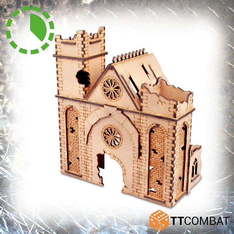 TTCombat Tabletop Scenics Sci-fi Gothic Ruined Convent Abbey MDF Terrain Kit