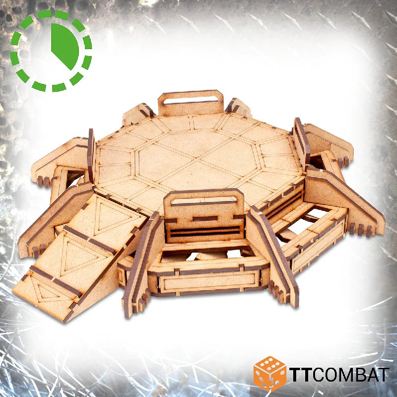 TTCombat Tabletop Scenics Sci-fi Gothic Bolstered Landing Pad MDF Terrain Kit