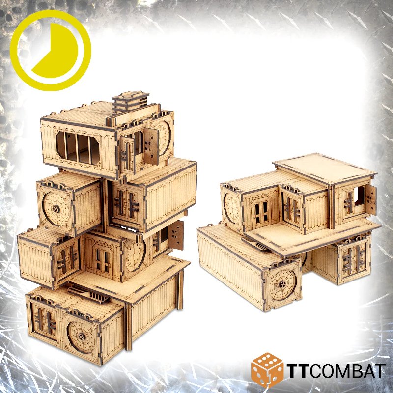 TTCombat Tabletop Scenics Sci-fi Gothic Shanty Town Stacks MDF Terrain Kit