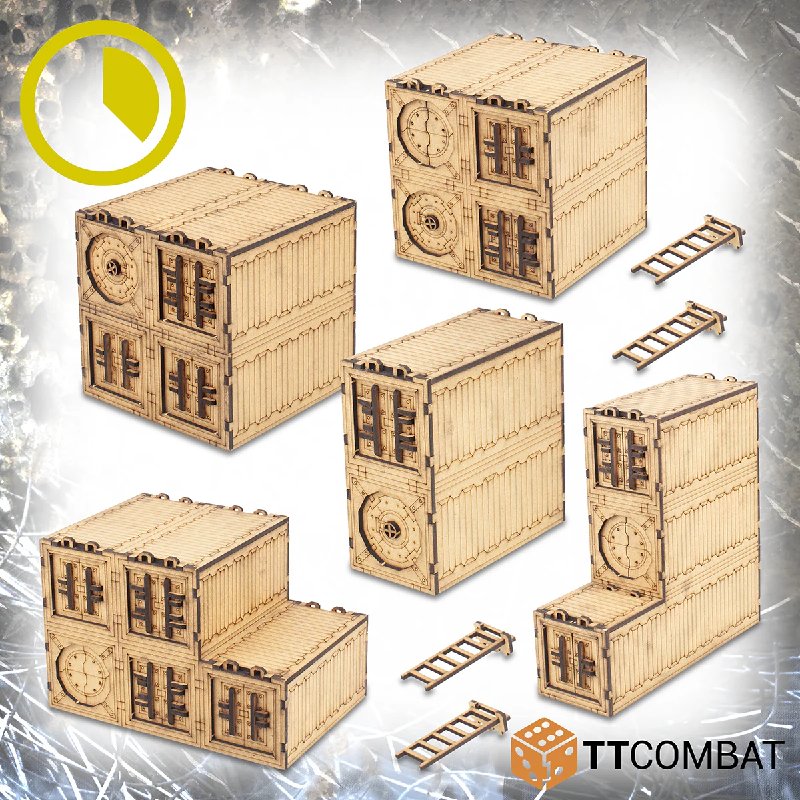TTCombat Tabletop Scenics Goliath Container Wall MDF Scenery Kit