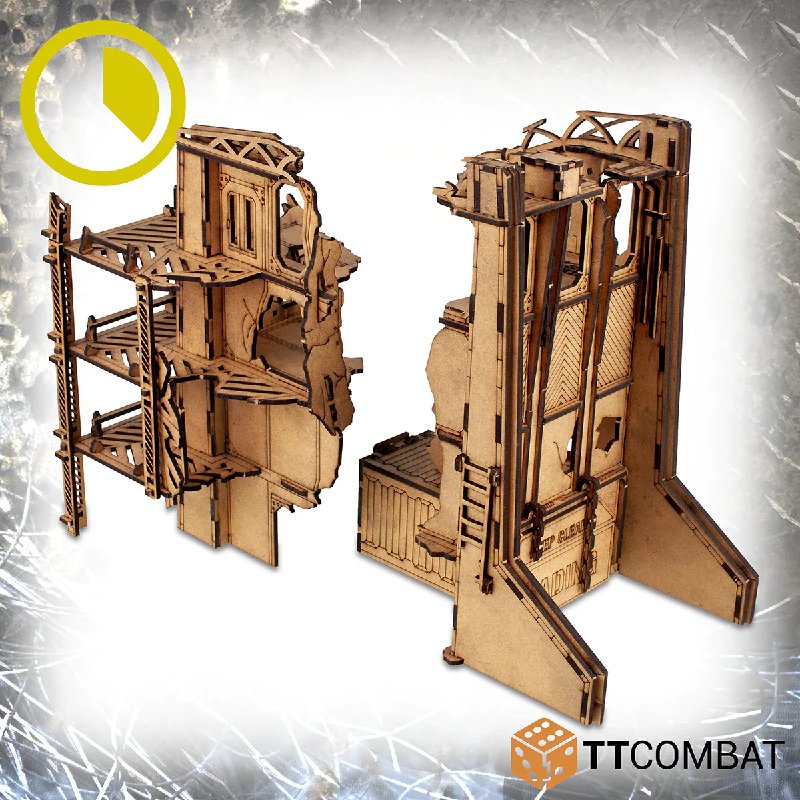 TTCombat Tabletop Scenics Sci-fi Gothic Ruined Oversight Office MDF Terrain Kit