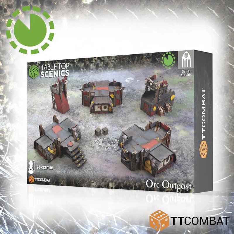 TTCombat Tabletop Scenics Orc Outpost MDF Terrain Kit for 28-32mm Miniatures