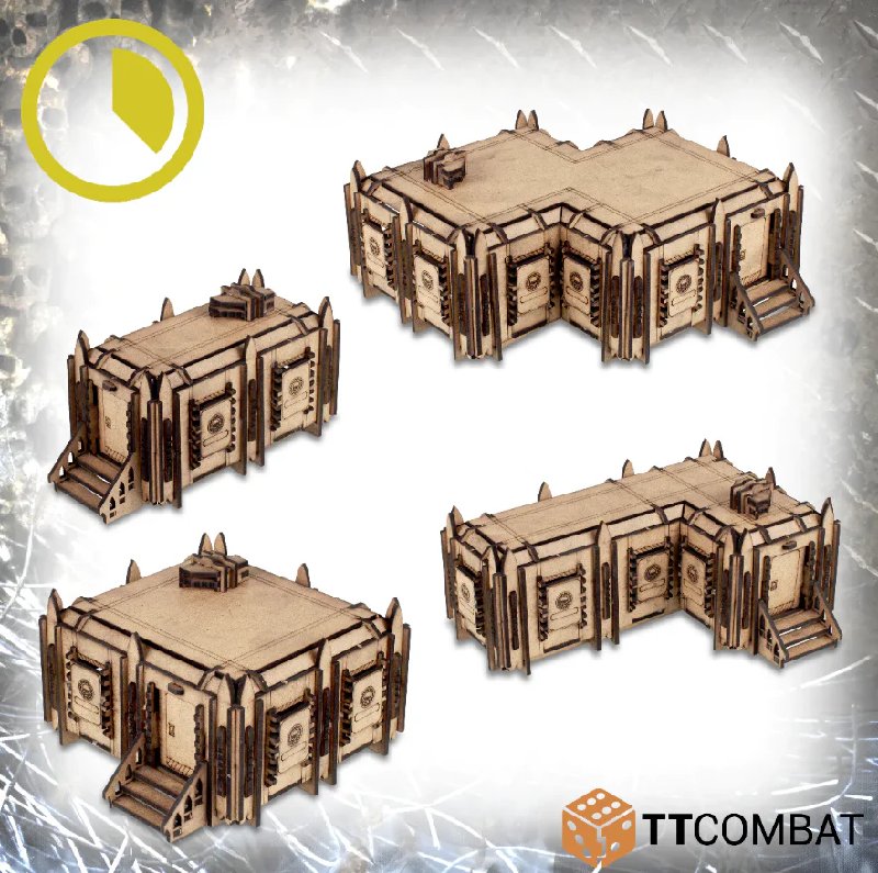 TT Combat Sci-fi Gothic Mecharium Research Pods 3mm MDF Tabletop Scenery Kit