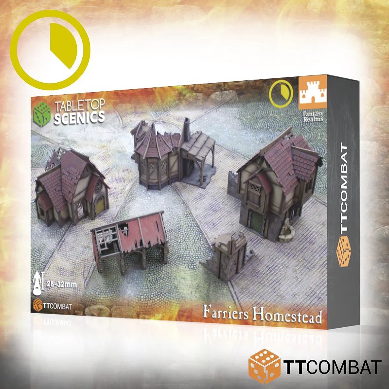 TTCombat Tabletop Scenics Farrier's Homestead MDF Scenery Kit for 28-35mm Miniatures