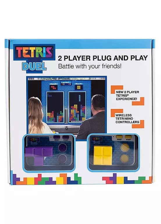 Fizz Creations Tetris Duel Plug and Play Arcade Retro Gaming Console with Wireless Controllers