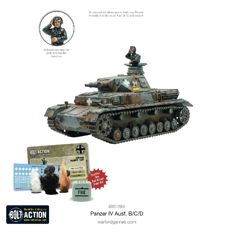 Bolt Action Panzer IV Ausf. B/C/D Plastic Model Kit