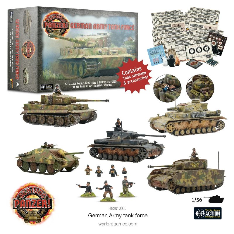 Achtung Panzer! German Army Tank Force 1/56 Scale Plastic Model Kit