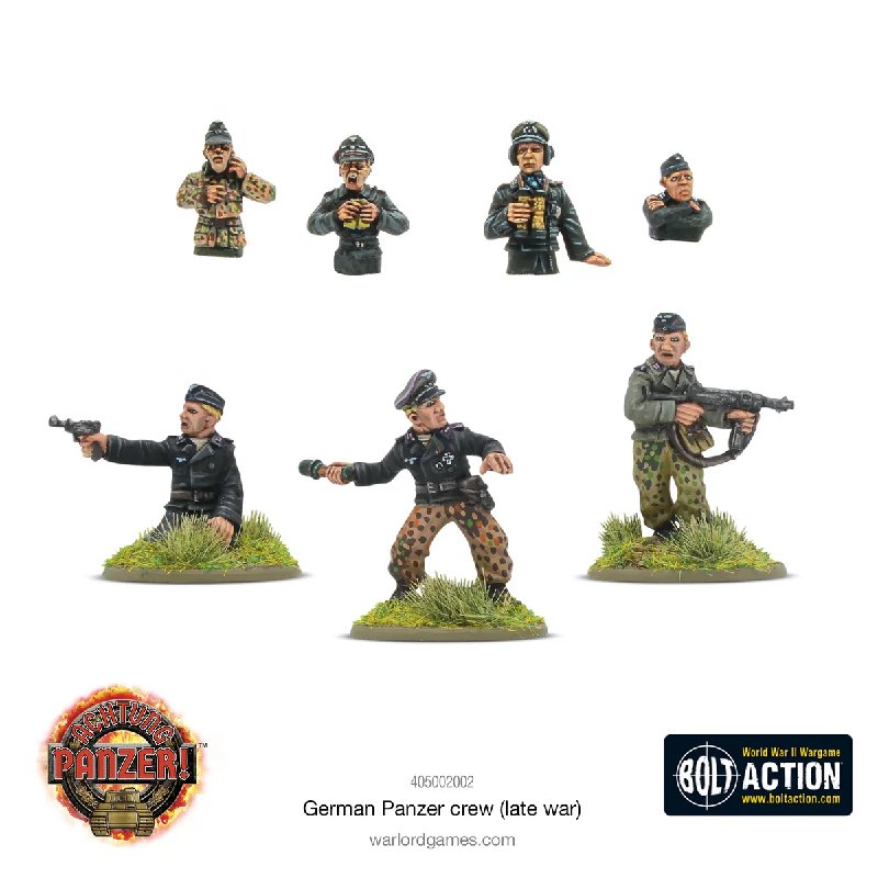 Achtung Panzer! German Tank Crew (Late War) Miniature Set with 7 Figures