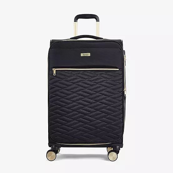 Rock Sloane Expandable 8-Wheel Soft Suitcase - Medium, 52-59L, Black