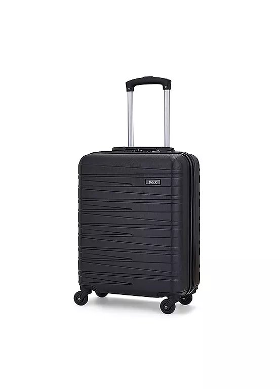 Rock Seattle Small 4-Wheel Hard Suitcase, Black, 34L Capacity