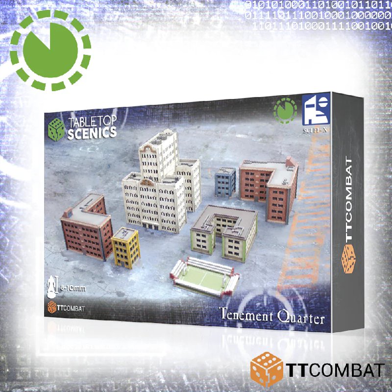 TT Combat Tenement Quarter Sci-Fi MDF Scenery Kit for 10mm Tabletop Games