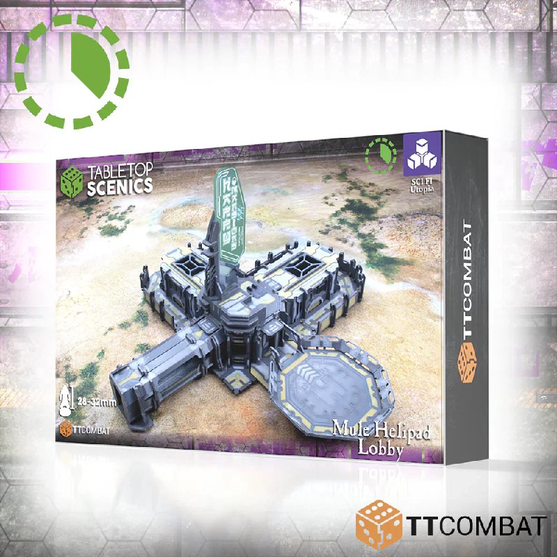 TT Combat M.U.L.E. Helipad Lobby Scenery Kit for 28-32mm Tabletop Games