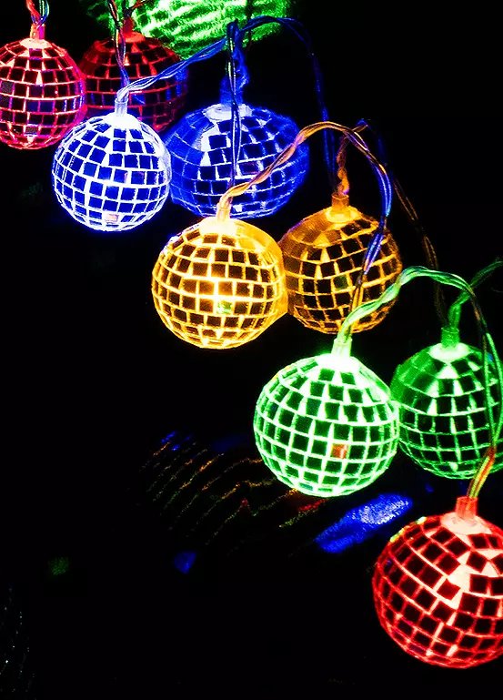 Fizz Creations Disco Ball String Lights - LED with 10 Mirror Balls
