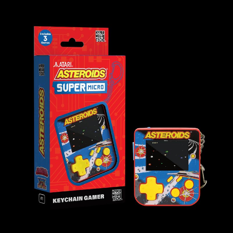 Atari Super Micro Keychain Gamer Asteroids Edition with 2" Screen