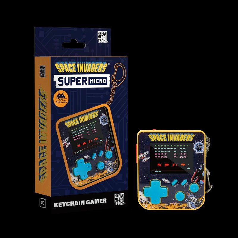Super Micro Space Invaders Keychain Gamer with 2-inch Screen