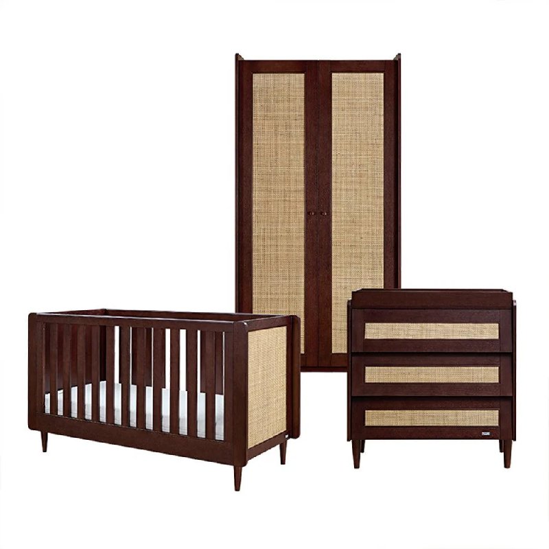 Tutti Bambini Japandi 3 Piece Nursery Furniture Set in Walnut