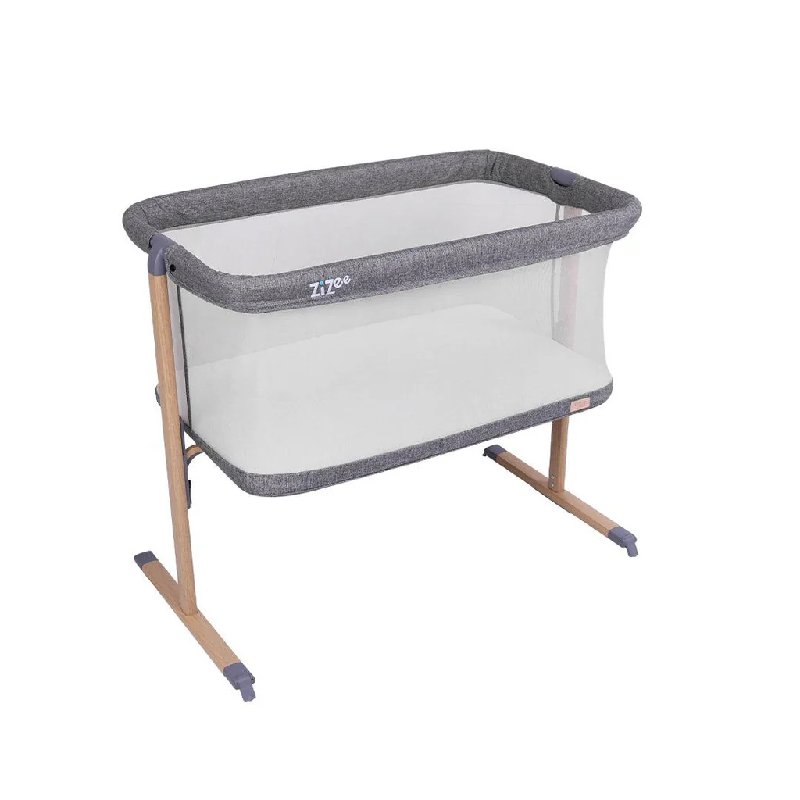 Tutti Bambini ZiZee Essential Crib in Oak and Charcoal with Mattress