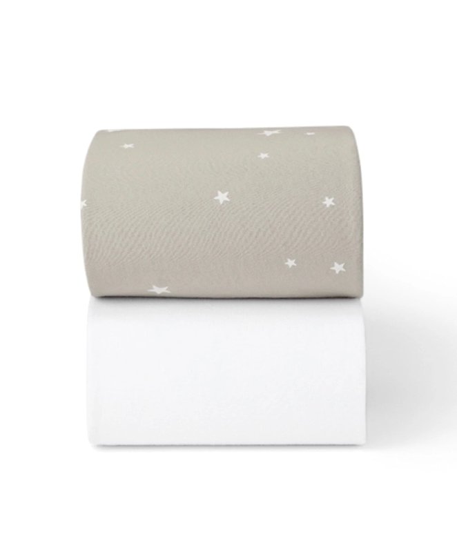 Snüz Twin Pack Cot & Cotbed Sheets - Grey Star