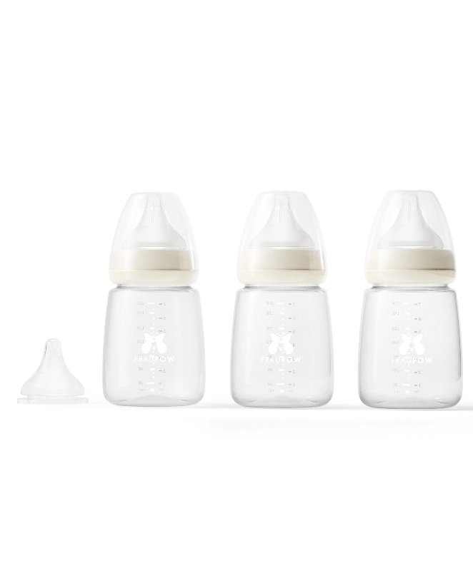 Fraupow Combi-Feed Baby Bottles, Pack of 3, 200ml, BPA-Free