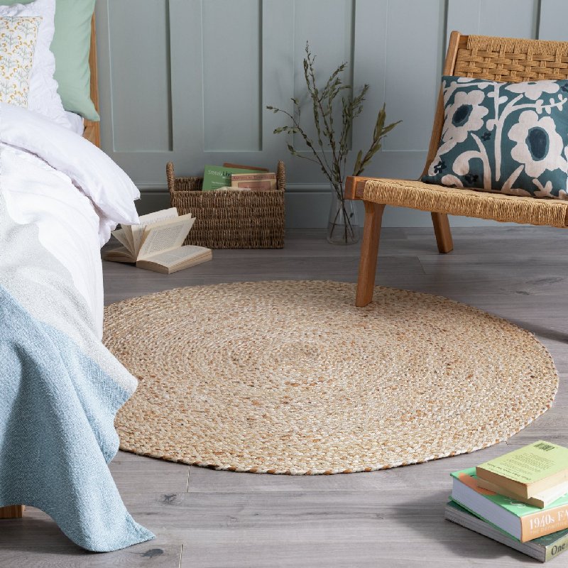 Habitat Braided Round Natural Jute Flatweave Rug - 100cm Diameter