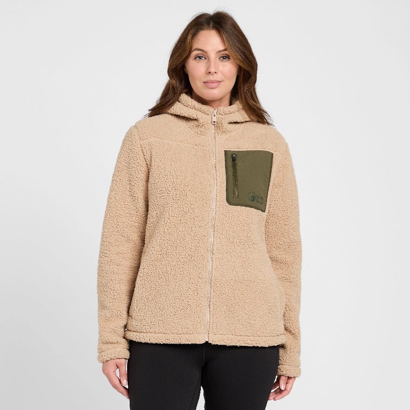 North Ridge Women's Vista Full Zip Fleece Hoodie - Cream