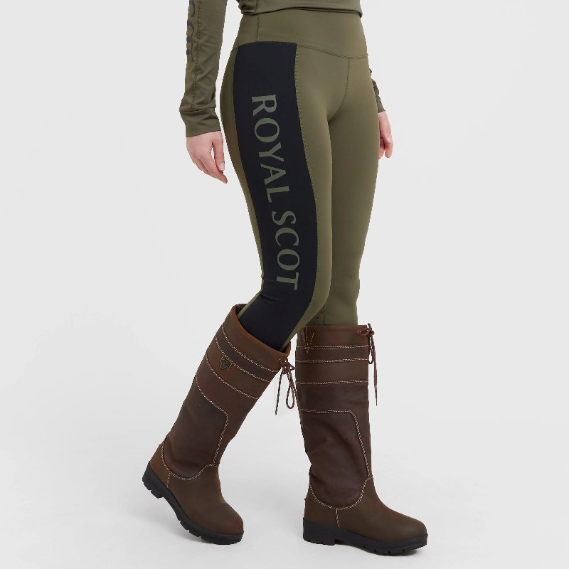 Royal Scot Women's Amelia Full Seat Riding Tights in Khaki
