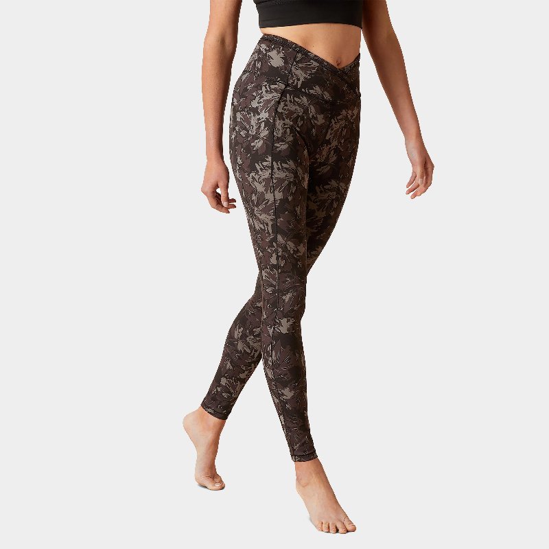 Ariat Women's Eos Etch Half Grip Tights in Exploded Black Floral