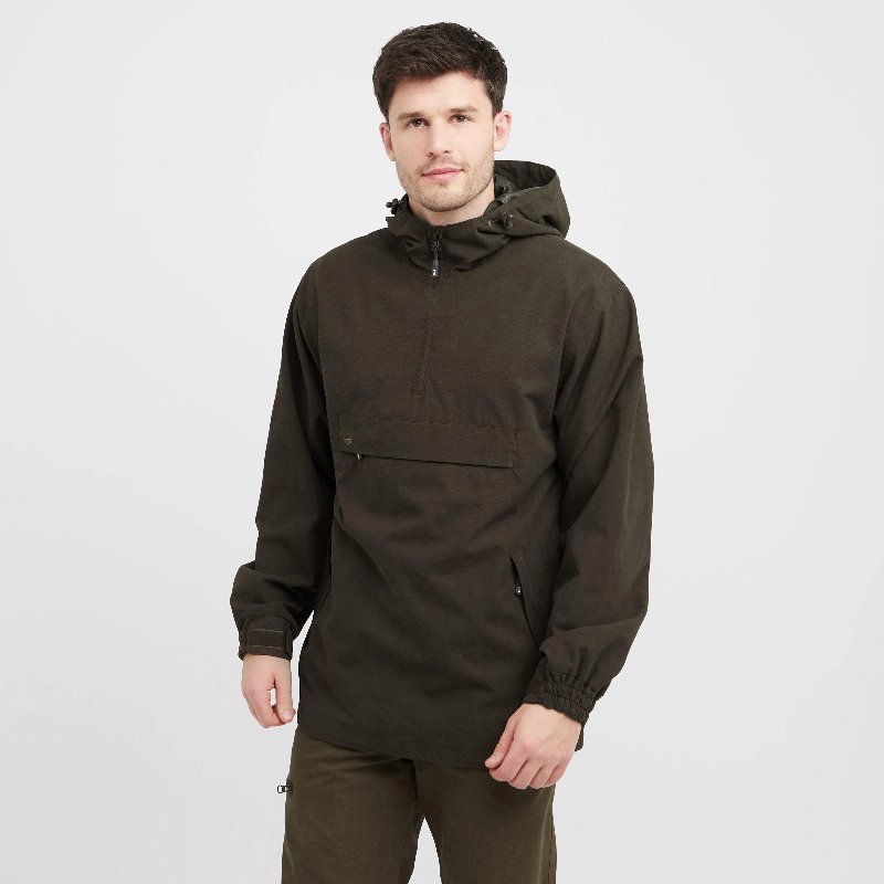 Hoggs of Fife Men's Struther Smock Field Jacket in Dark Green